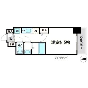 SERENiTE谷四の間取り図