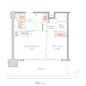 ジオエント梅田北リバーフロントの間取り図