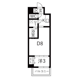 アクアプレイス京都千本丸太町の間取り図