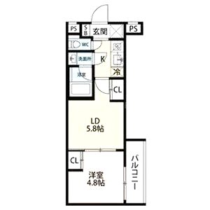 エストゥルース京都IIの間取り図
