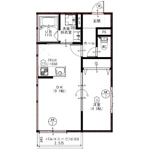 パレミヤビ香里西の間取り図