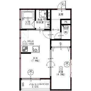 パレミヤビ香里西の間取り図