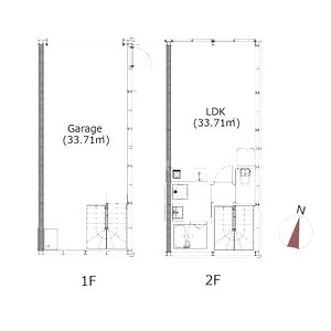 (仮称)東灘高架下ガレージハウスの間取り図