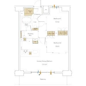 ザ・パークハビオ谷町六丁目テラスの間取り図