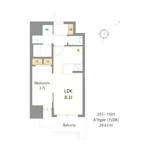 S-RESIDENCE堺blazeの間取り図