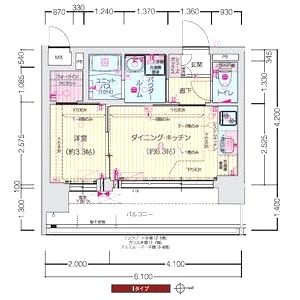 プレサンスTHE KYOTO 東福寺 WESTの間取り図