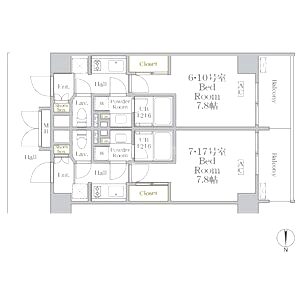 THE MUTUAL 江坂の間取り図