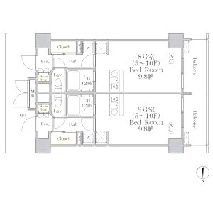 THE MUTUAL 江坂の間取り図