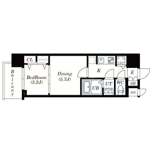 S-RESIDENCE日本橋Qualierの間取り図