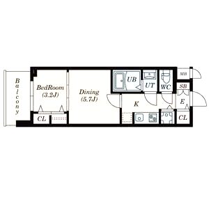 S-RESIDENCE日本橋Qualierの間取り図