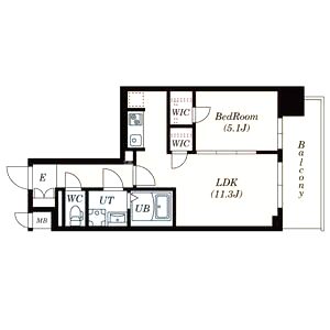 S-RESIDENCE日本橋Qualierの間取り図
