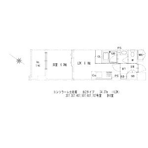 コンソラーレ土佐堀の間取り図