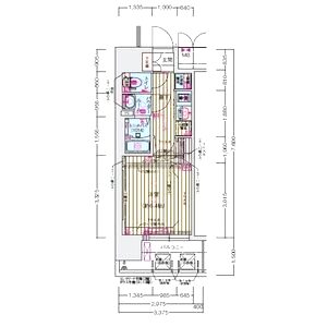 プレサンス梅田ヴェルテの間取り図