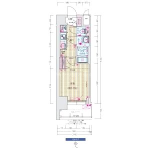 プレサンス谷町九丁目ディセオの間取り図