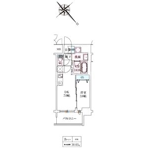 スプランディッド弁天町DUEの間取り図