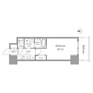 MELDIA CREST TAPP NAMBA-WESTの間取り図