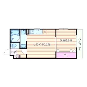 プレジール帝塚山の間取り図