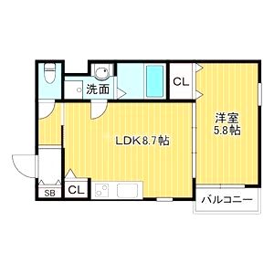 ベリッシモ蛍池の間取り図