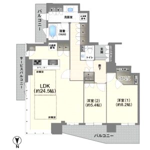 北浜ミッドタワーの間取り図