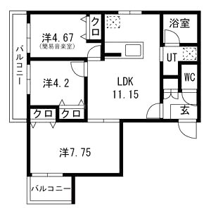 エス.フィールド奏(カナデ)の間取り図