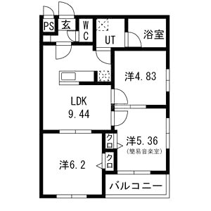 エス.フィールド奏(カナデ)の間取り図
