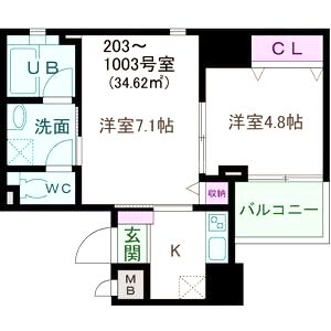 アモーレ本町ウエストの間取り図