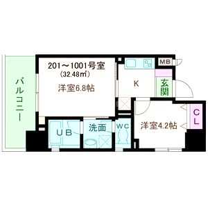 アモーレ本町ウエストの間取り図