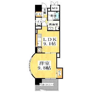 マスターズレジデンス道頓堀IIの間取り図