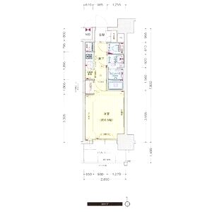 プレサンス玉造ザ・ライブの間取り図