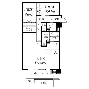レジェイド帝塚山の間取り図