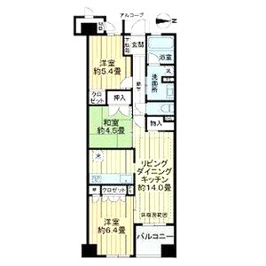 サーパスシティ西院日照町の間取り図