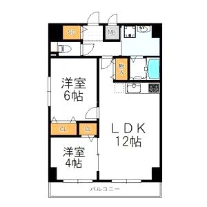 ベルビオラ阿倍野の間取り図