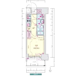 プレサンス堺筋本町ディスティニーの間取り図