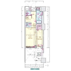 プレサンス堺筋本町ディスティニーの間取り図