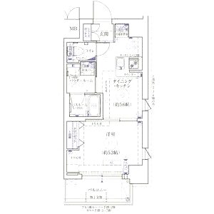 エステムコート京都西院の間取り図