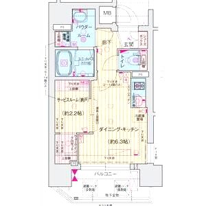 ソルテラス阿波座ウィズの間取り図
