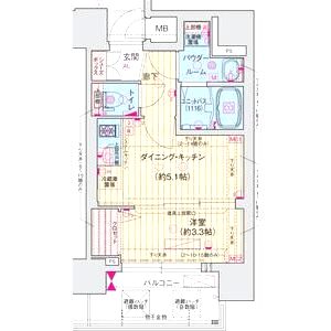 ソルテラス阿波座ウィズの間取り図