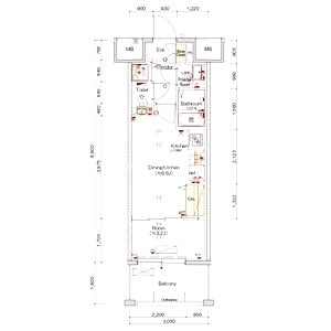 THE GARNET MILLENNIUM KYOTO 九条烏丸の間取り図