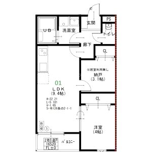 EIJU加島B(南側)の間取り図
