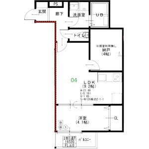 EIJU加島B(南側)の間取り図