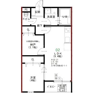 EIJU加島B(南側)の間取り図