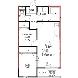 EIJU加島B(南側)の間取り図