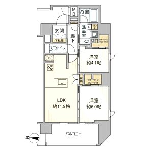 ソルティア東梅田の間取り図