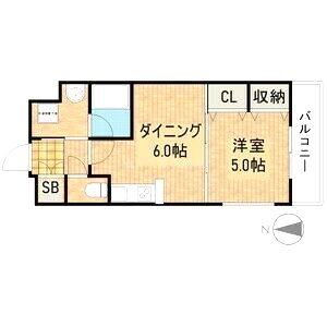 グランシス難波西の間取り図