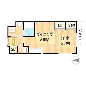 グランシス難波西の間取り図