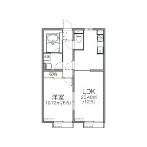レオパレスシャルマン上の間取り図