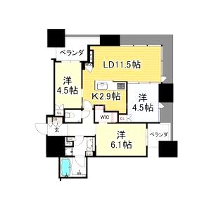 シティタワー大阪本町の間取り図