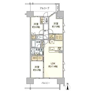プラウド天王寺清水谷の間取り図
