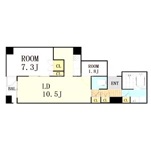 ブランズタワー大阪備後町の間取り図