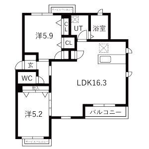 シャーメゾンしぶたにの間取り図